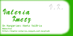 valeria kmetz business card