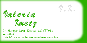 valeria kmetz business card